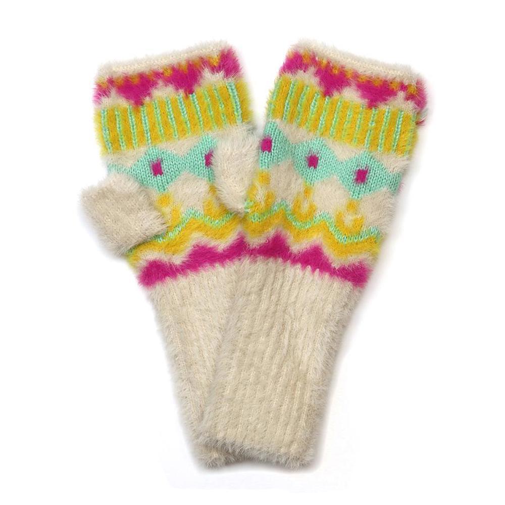 Peace of Mind Wristwarmers Mia Fluffy Pattern Knit